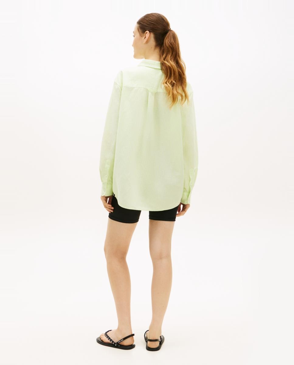 Camisa de Linho às Riscas Verde-claro-2