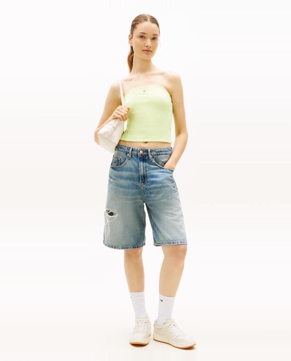 Top Bandeau Slim Fit Verde-claro-5