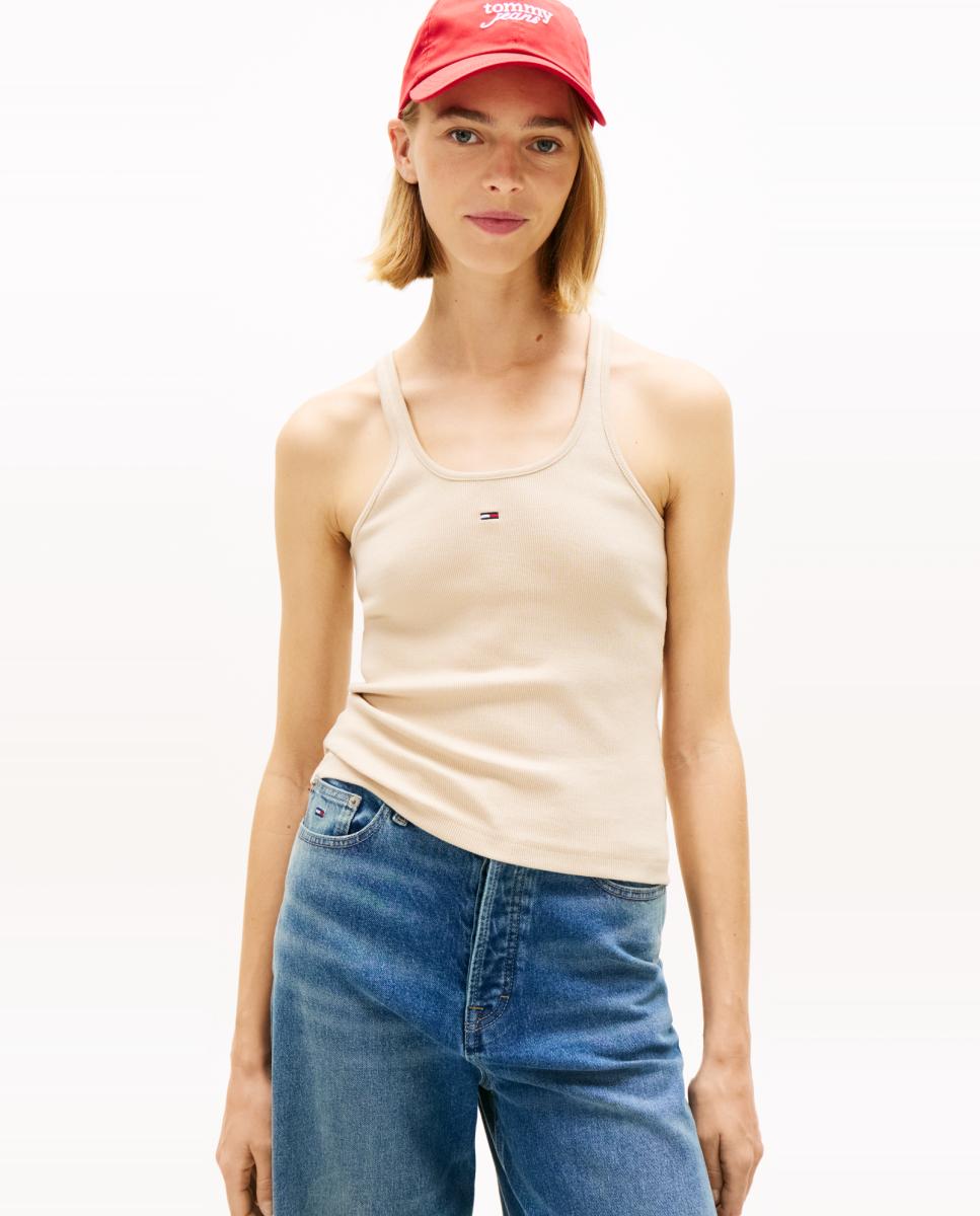 Tommy Jeans - Top de mujer slim fit estilo racer de Tommy Jeans.