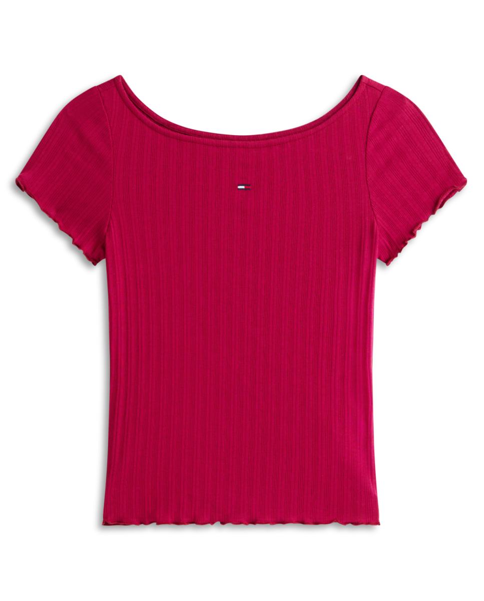 Top Slim Fit com Decote à Barco Bordeaux-4