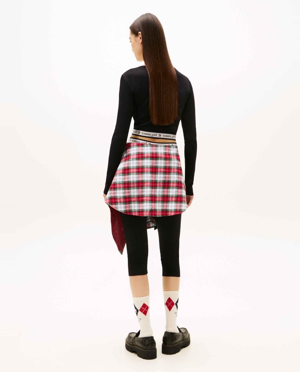Top de mujer cropped de punto Tommy Girl - Tommy Jeans - Negro Negro-4