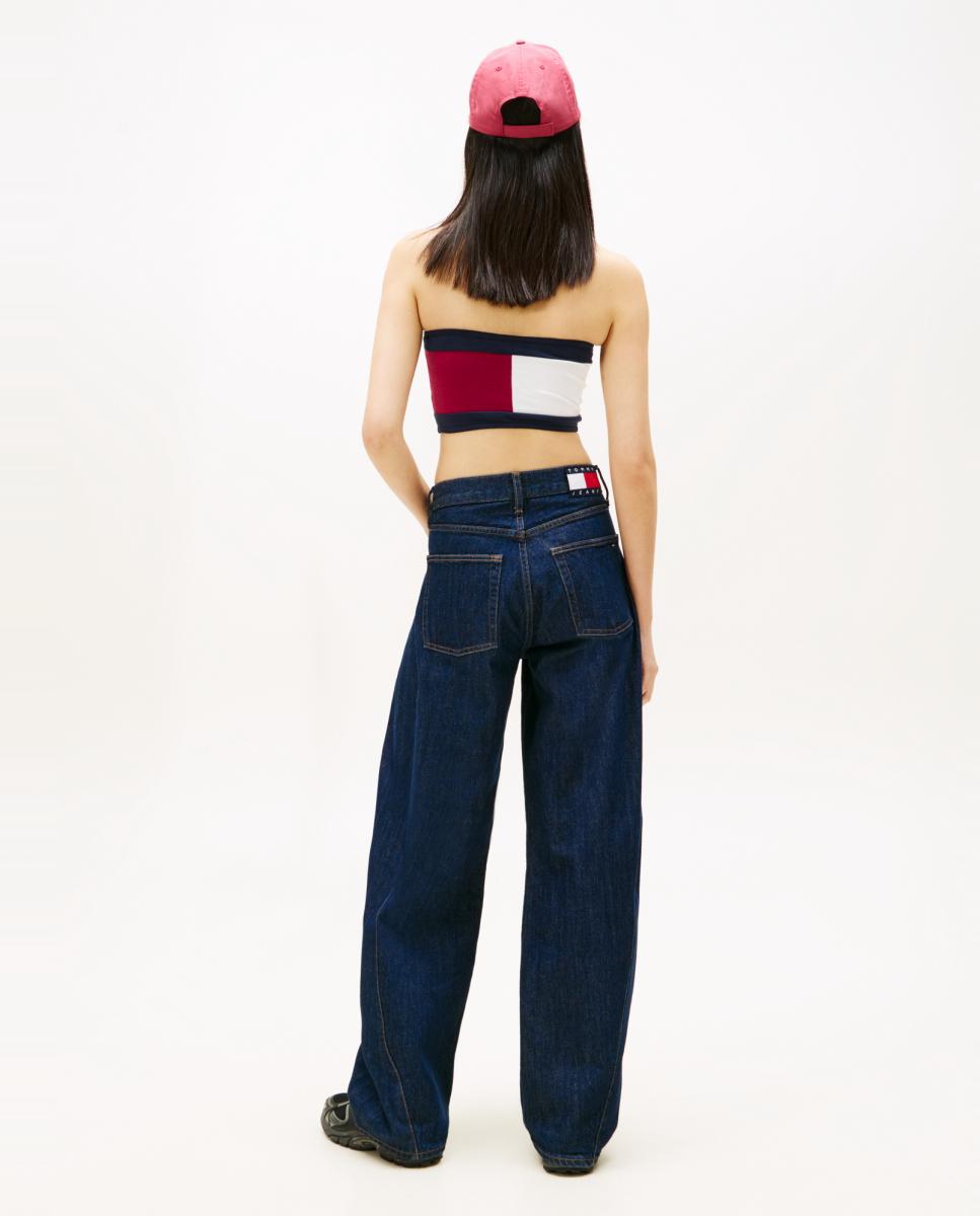 Top Bandeau Slim Fit com Desenho de Bandeira da Marca Bordeaux-2