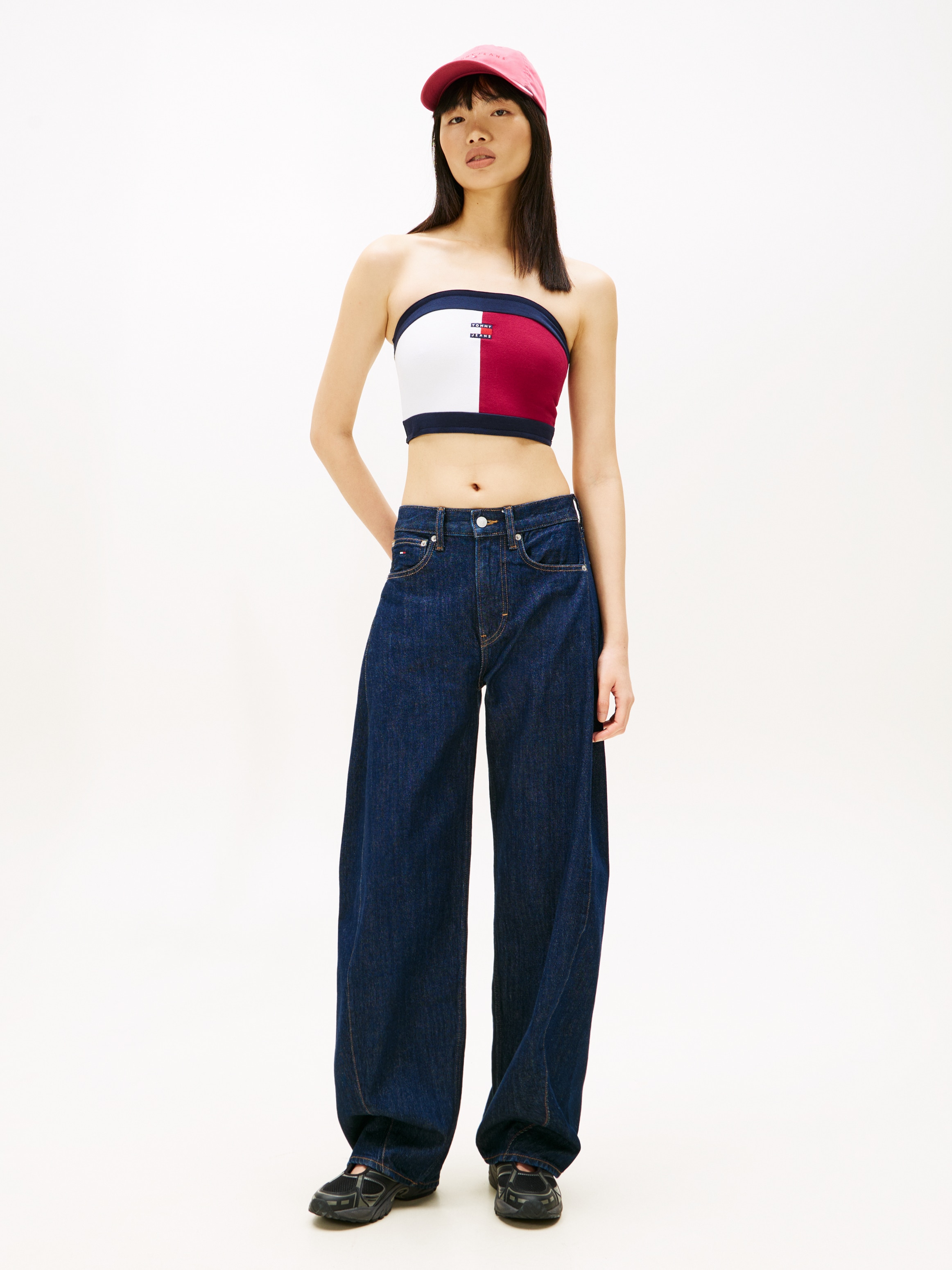 Top Bandeau Slim Fit com Desenho de Bandeira da Marca Bordeaux-5