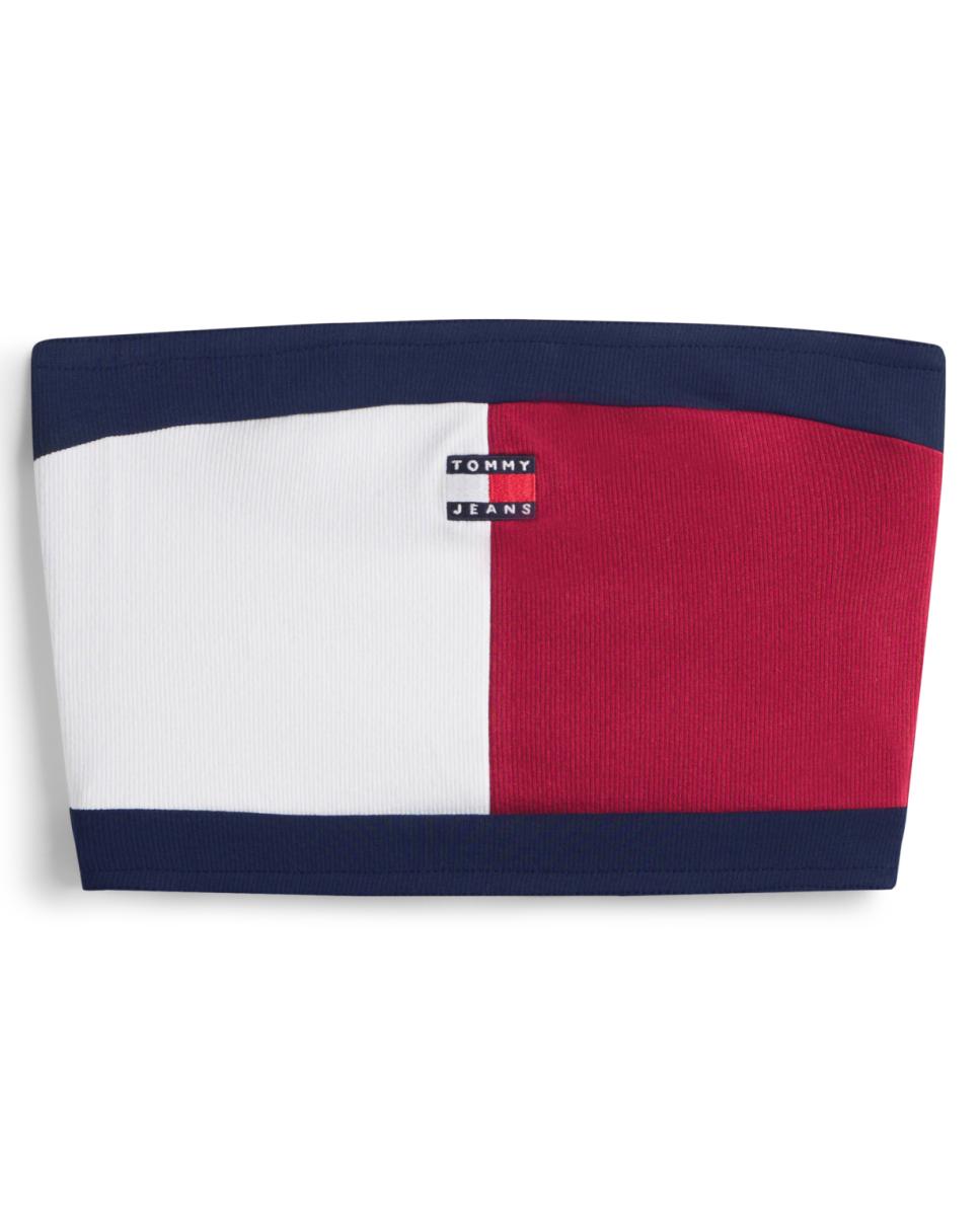 Top Bandeau Slim Fit com Desenho de Bandeira da Marca Bordeaux-4