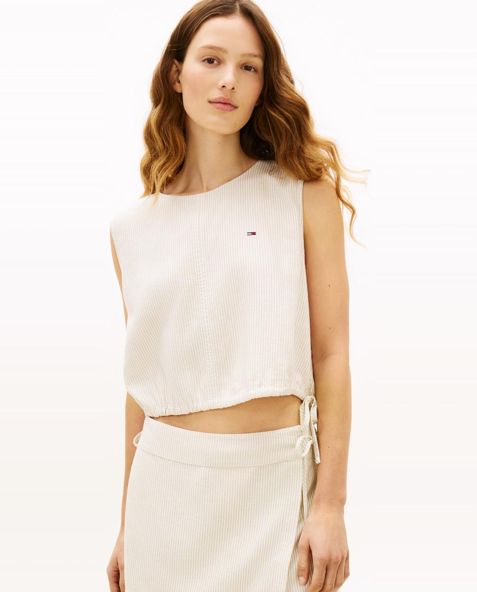 Imagem 0 de Blusa de Linho Regular Fit sem Mangas