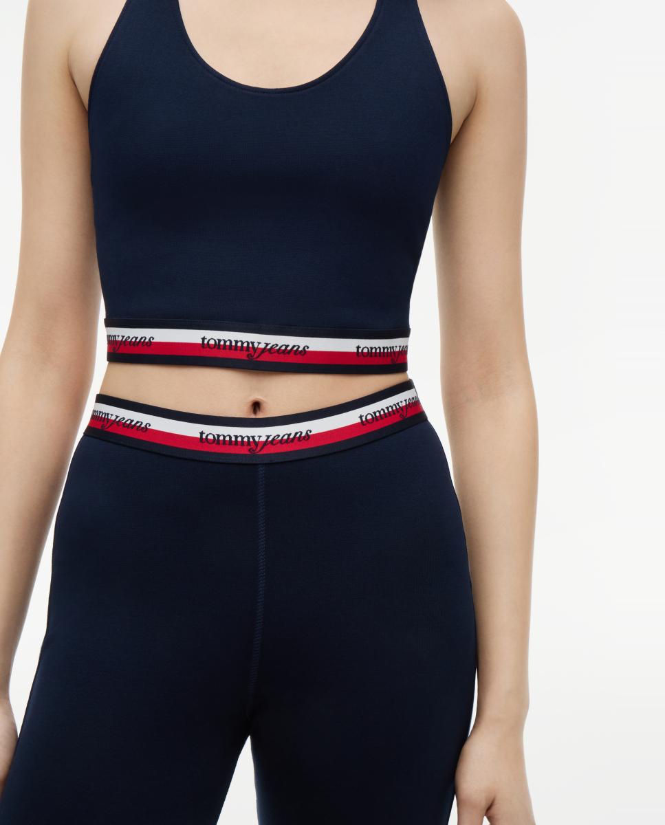 Top Slim Fit com Alças Halter e Tecido Elástico. Azul-marinho-2