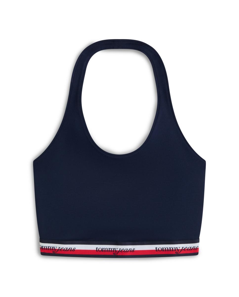 Top Slim Fit com Alças Halter e Tecido Elástico. Azul-marinho-4