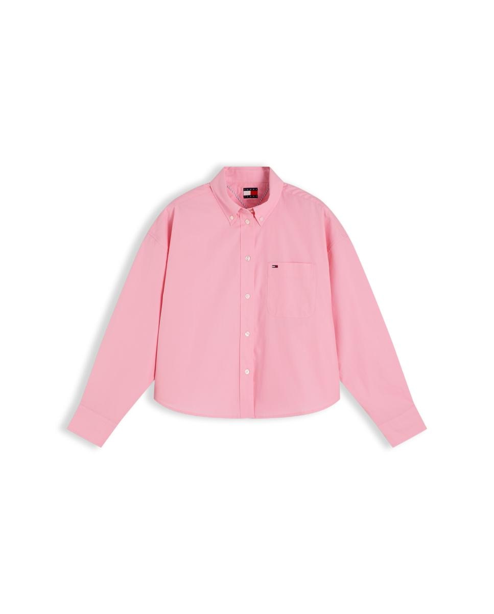 Imagen 0 de Camisa cropped de Tommy Jeans Rosa claro