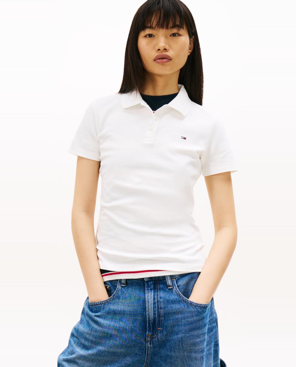 Tommy Jeans - Polo de mujer de manga corta y fit slim.