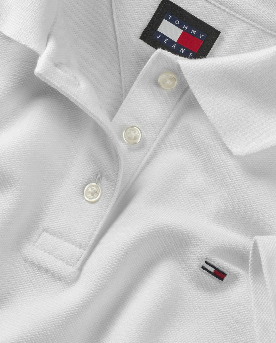 Polo Slim Fit com Manga Curta Branco-5