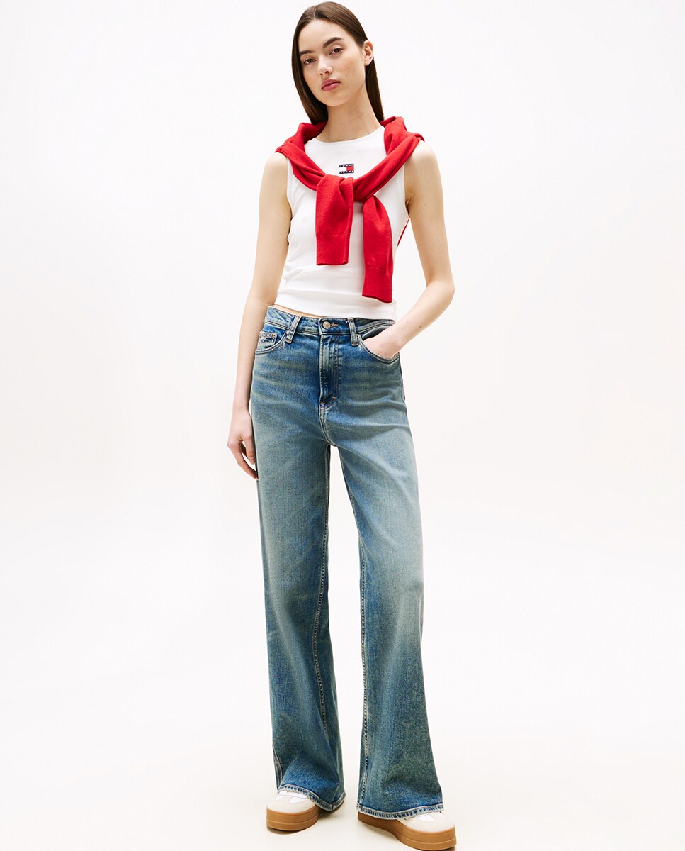 T-shirt sem Mangas com Logótipo a Condizer Cru-3