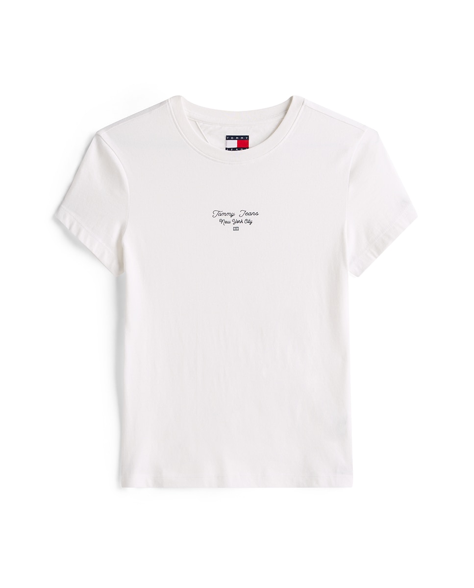 T-shirt Slim Fit com Logótipo Estampado Cru-5