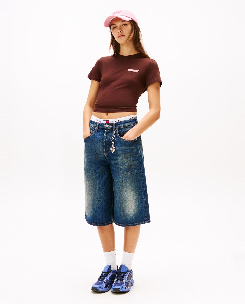 T-shirt Regular Fit com Estampado nas Costas Castanho-escuro-3