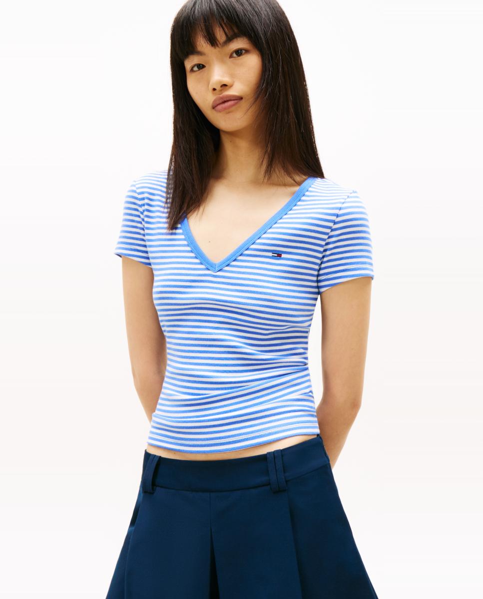 Imagem 0 de T-shirt de Manga Curta Slim Fit Canelada