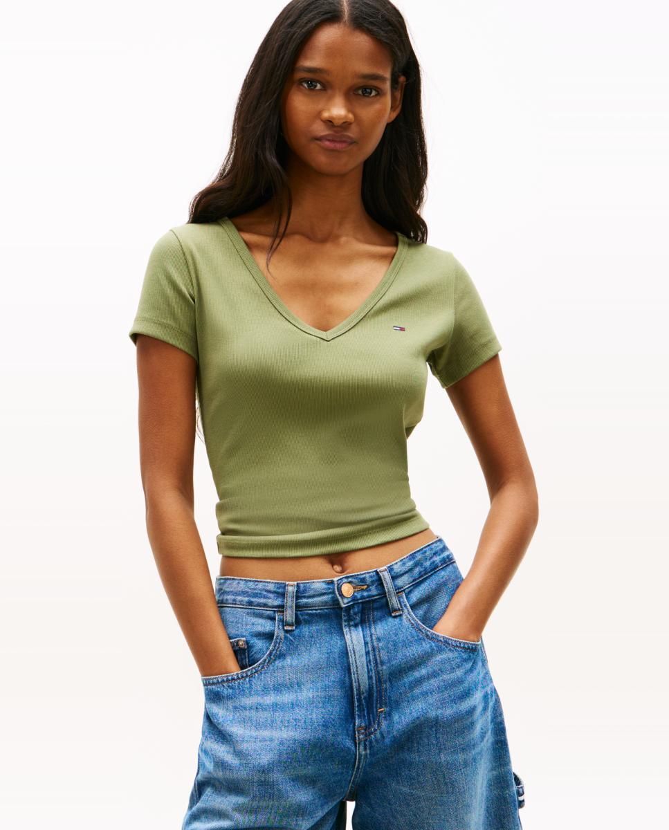 Imagem 0 de T-shirt de Manga Curta Slim Fit Canelada