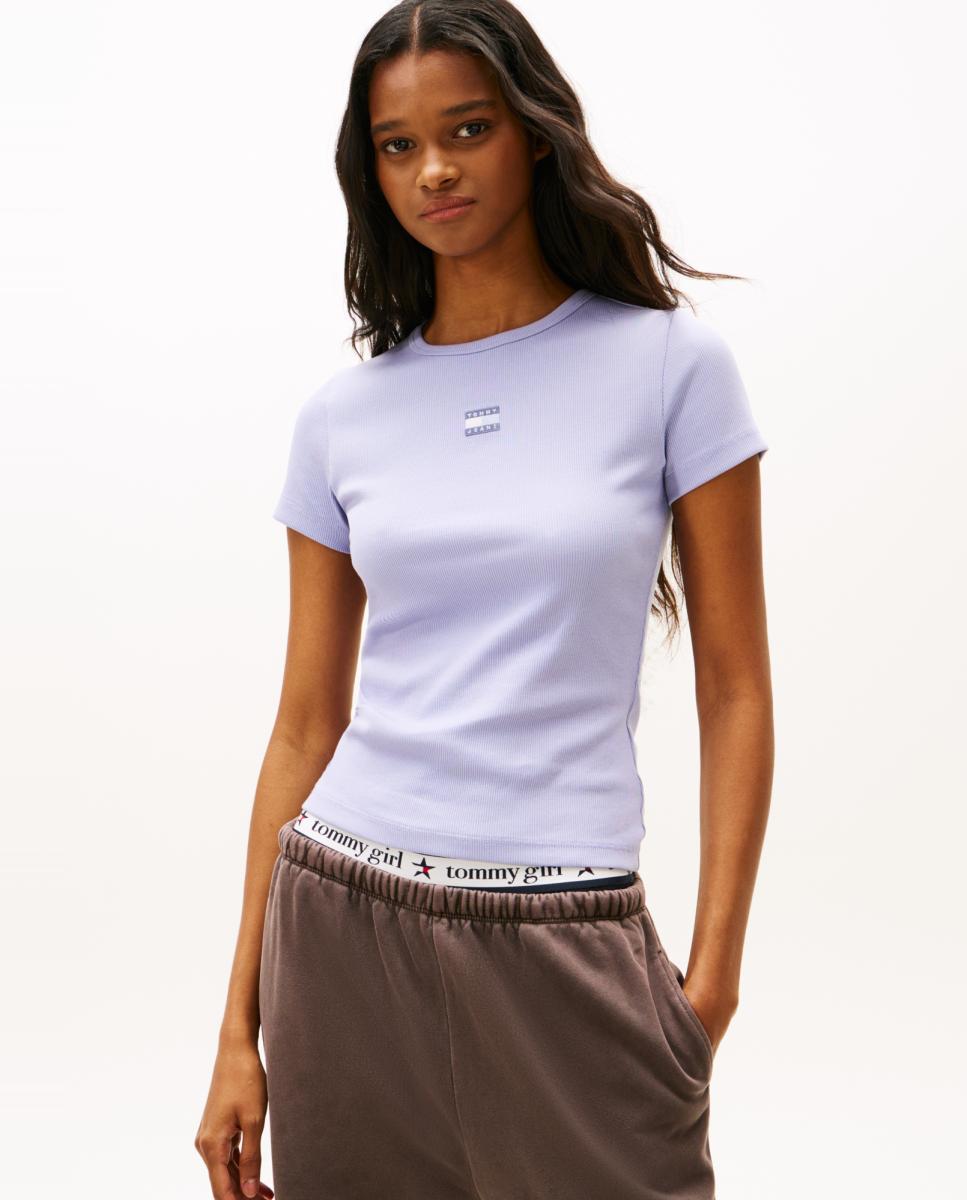 Imagem 0 de T-shirt Slim Fit de Manga Curta Canelada