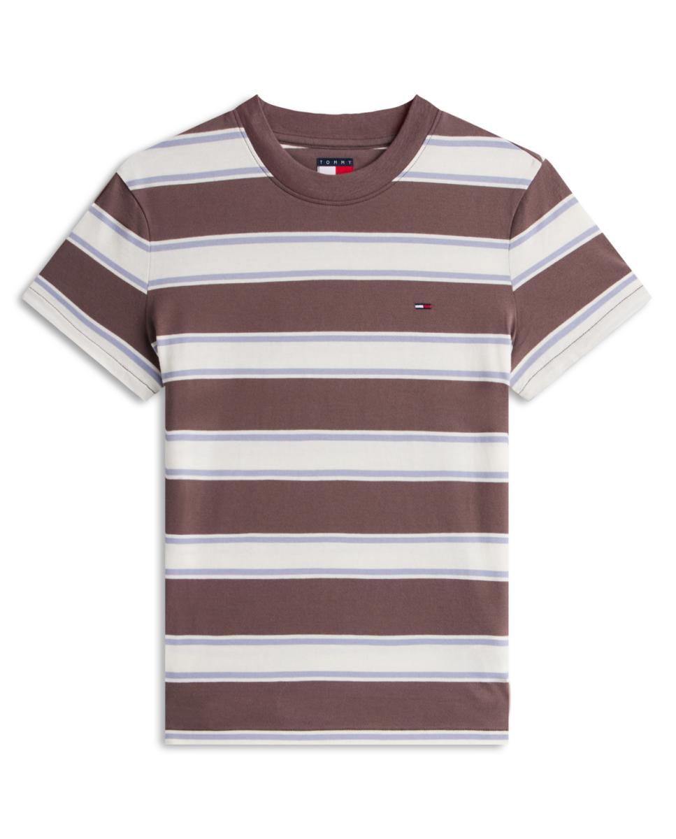 T-shirt Regular Fit às Riscas Preto-4