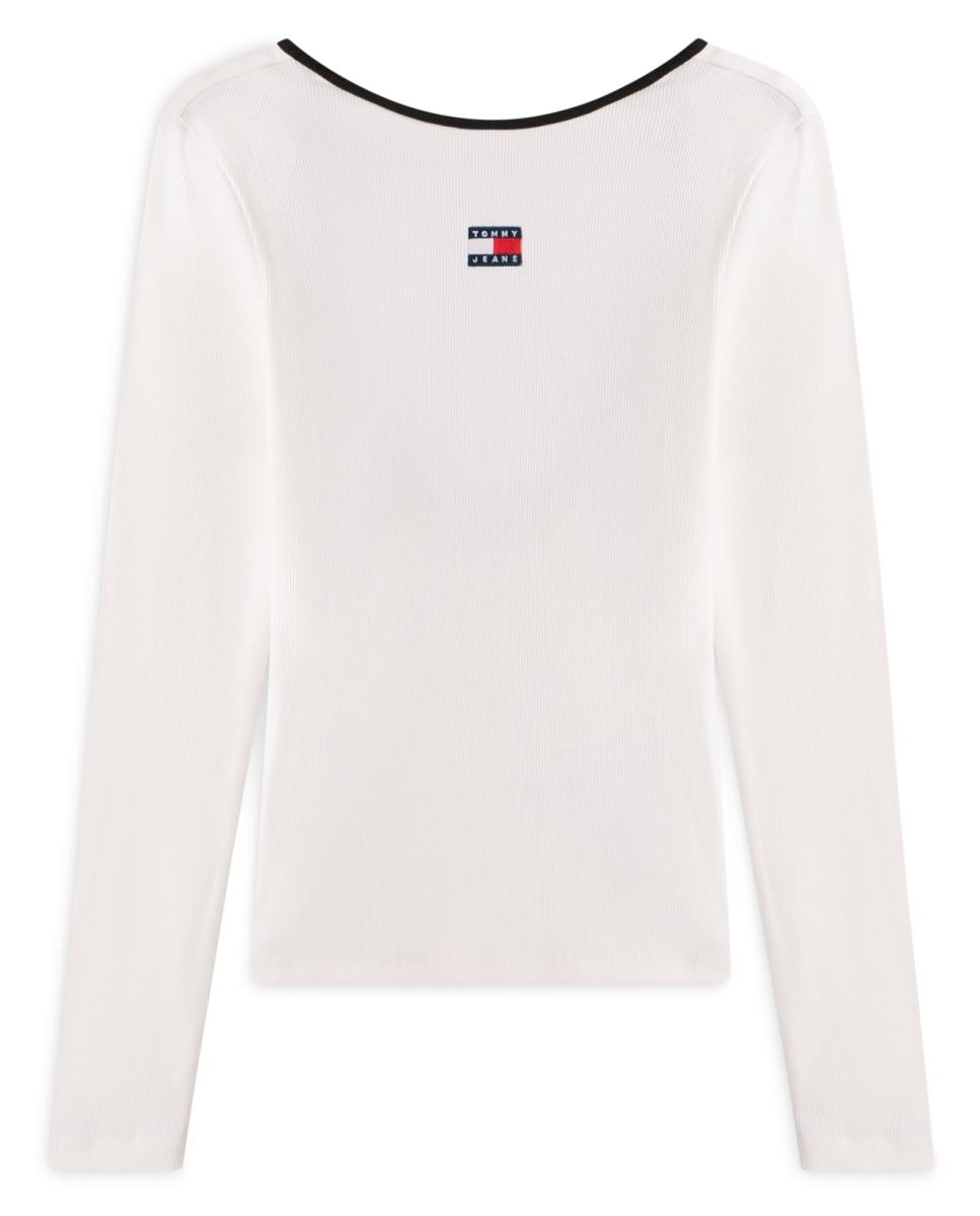 Camisola Slim Fit com Manga Comprida e Costas Abertas Cru-4