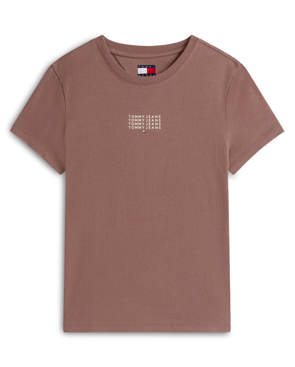 T-shirt Slim Fit com Logótipo Linear Múltiplo Preto-4