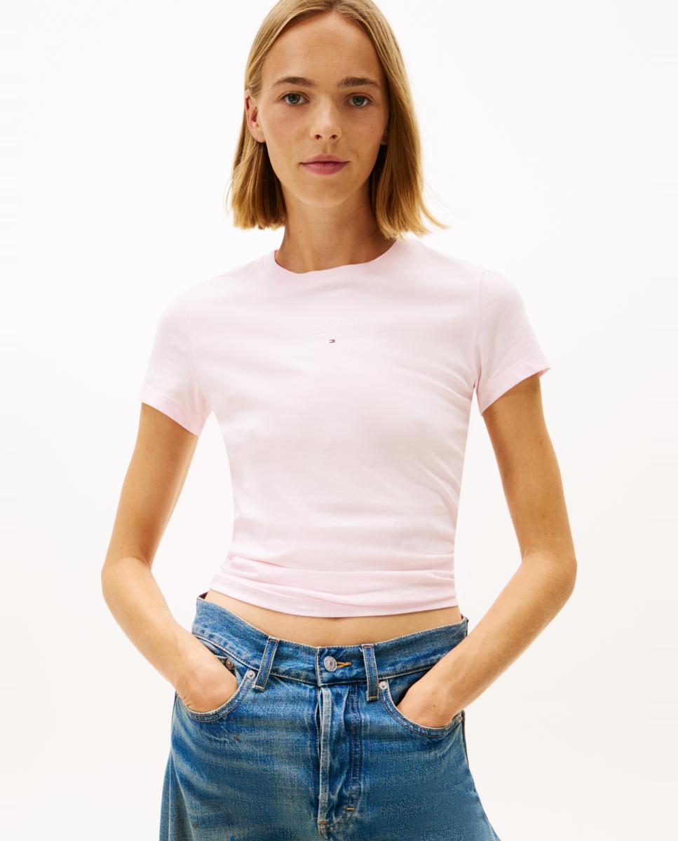 Imagem 0 de T-shirt Slim Fit com Logótipo Linear Múltiplo