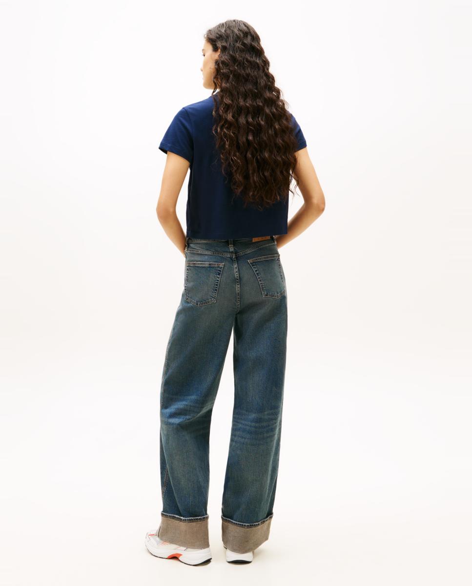 T-shirt Regular Fit com Manga Curta Azul-marinho-2