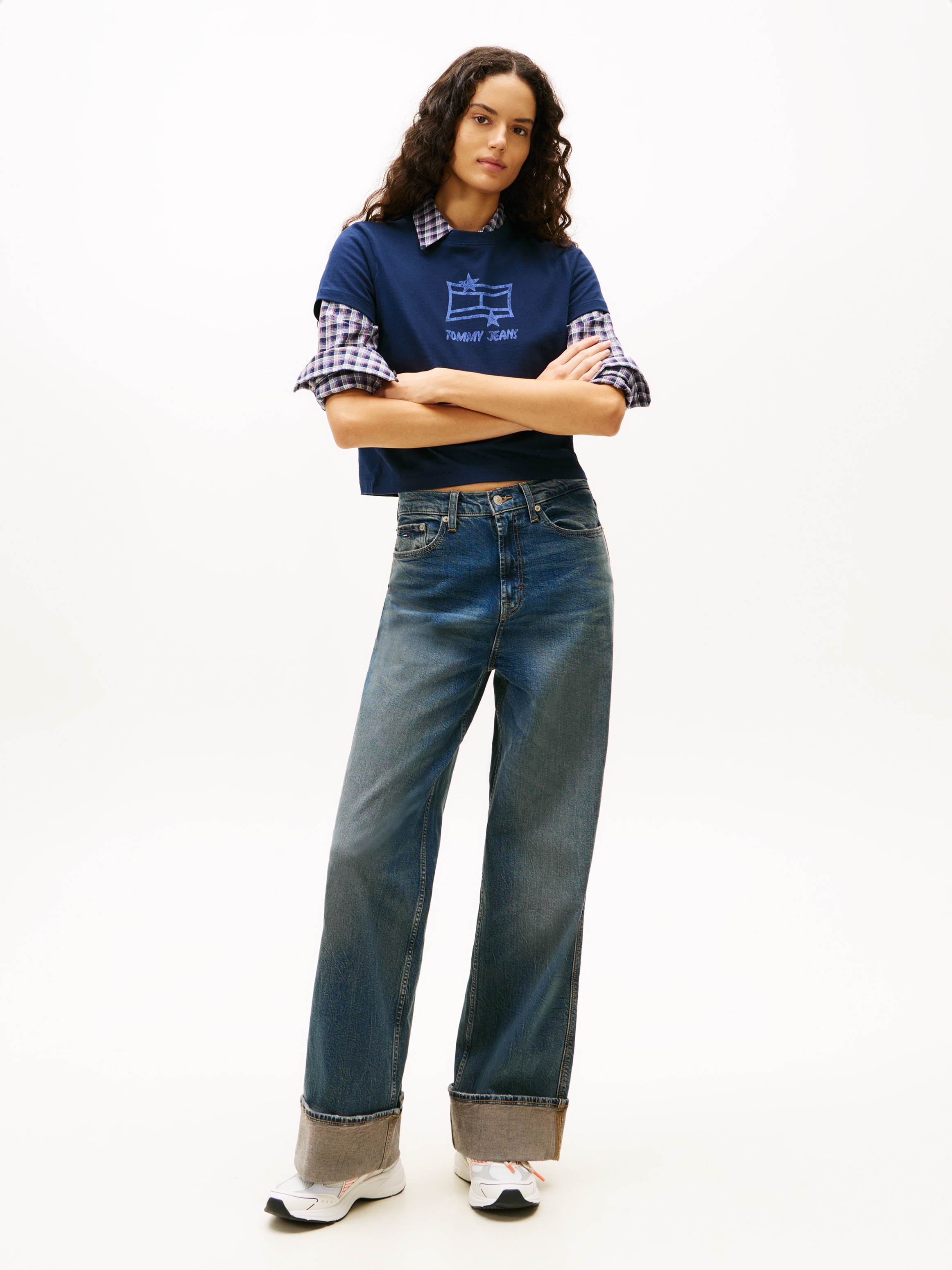 T-shirt Regular Fit com Manga Curta Azul-marinho-5