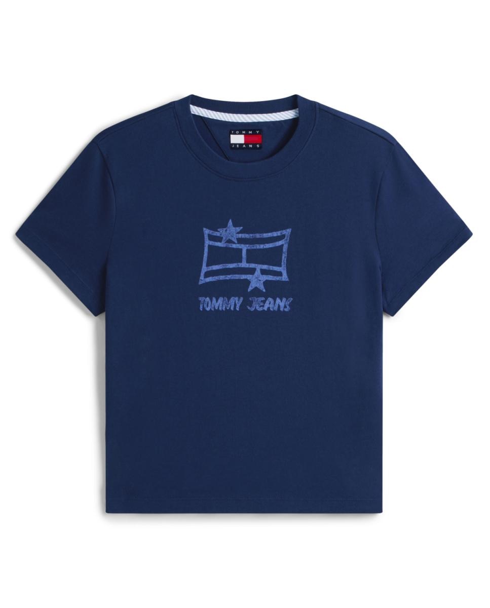 T-shirt Regular Fit com Manga Curta Azul-marinho-4