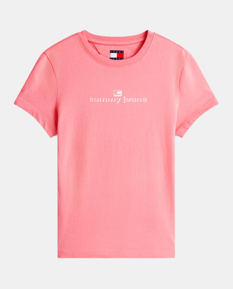 T-shirt de Manga Curta Slim Fit Rosa-4