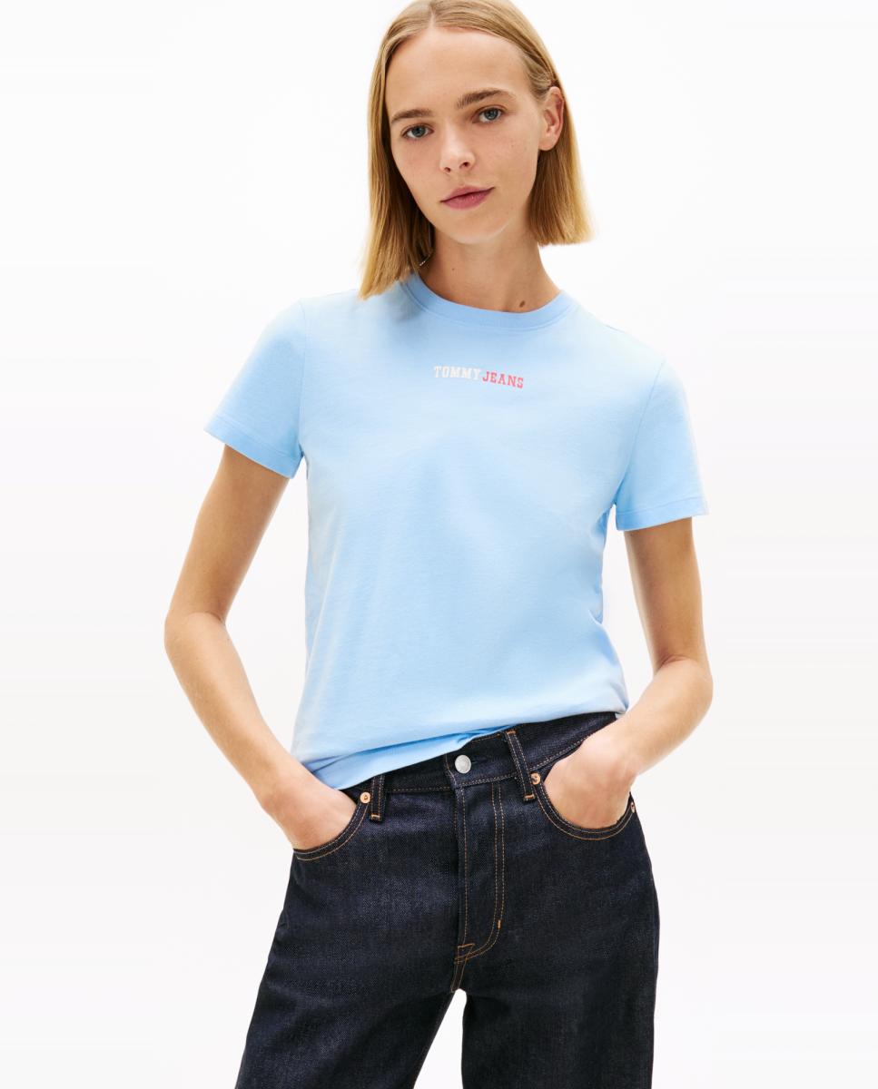 Tommy Jeans - Camiseta de mujer con estampado frontal y regular fit.