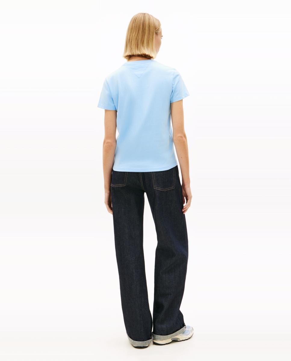 T-shirt Regular Fit com Estampado à Frente Azul-claro-2