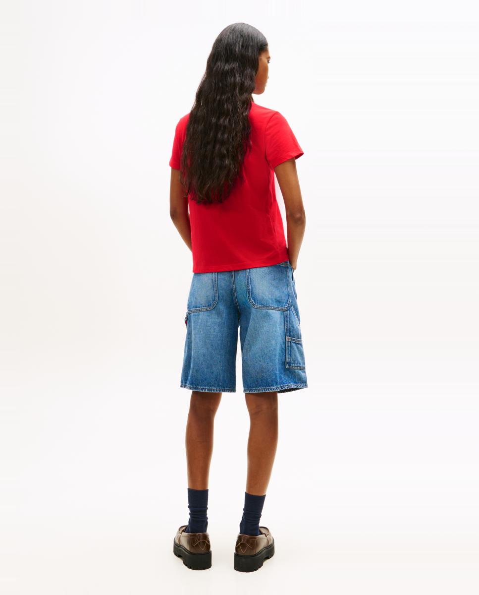 T-shirt Regular Fit com Estampado à Frente Vermelho-2