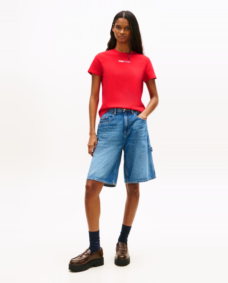 T-shirt Regular Fit com Estampado à Frente Vermelho-5