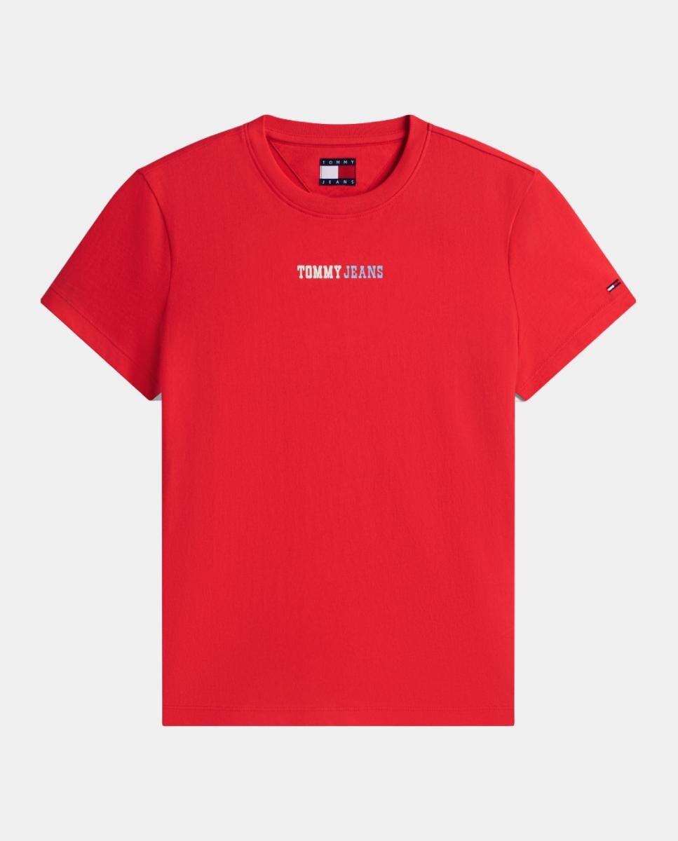 T-shirt Regular Fit com Estampado à Frente Vermelho-4