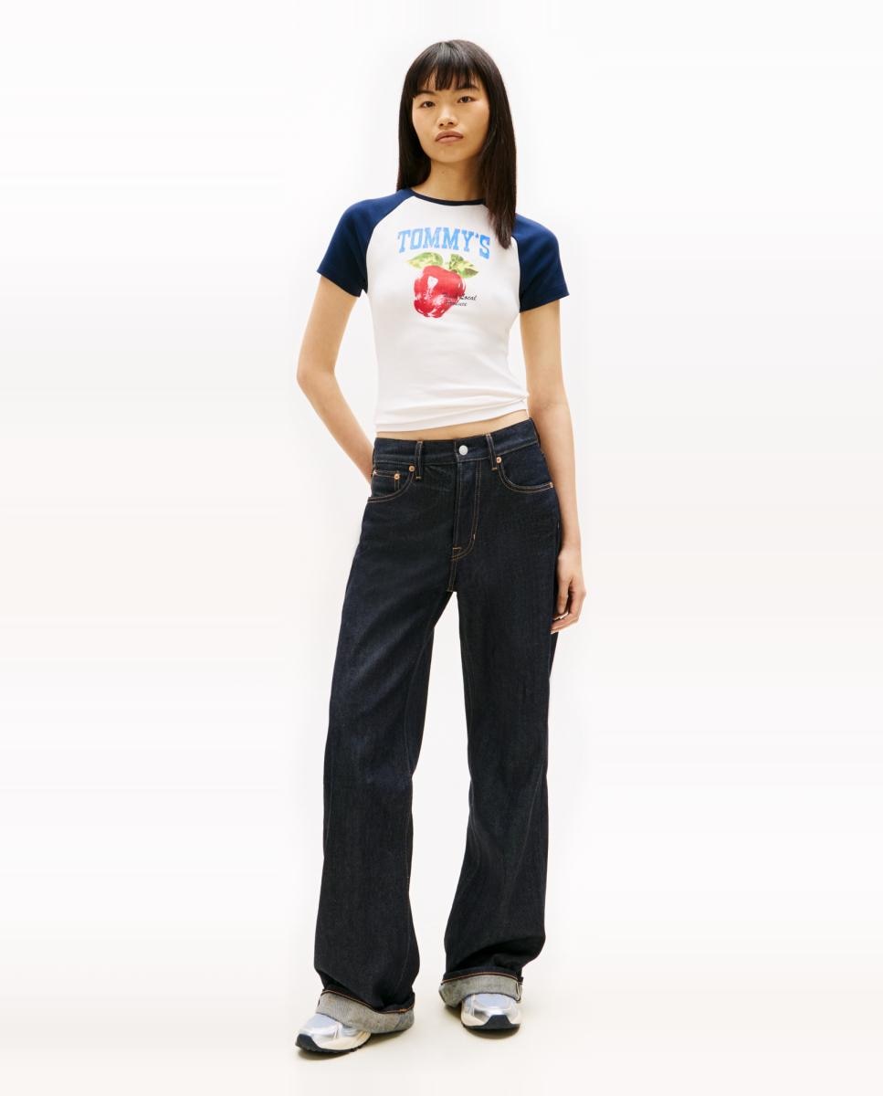 T-shirt Slim Fit com Estampado Gráfico Cru-5
