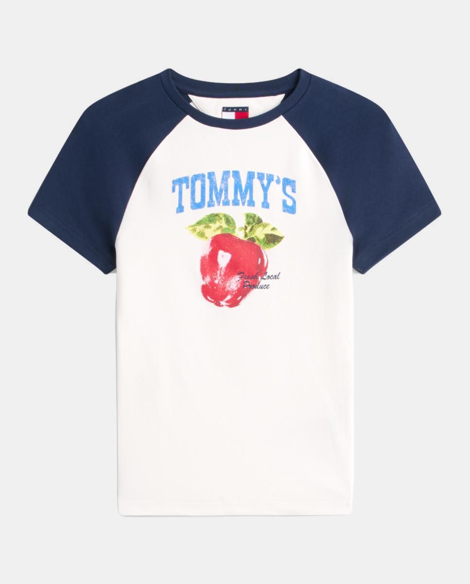 T-shirt Slim Fit com Estampado Gráfico Cru-4