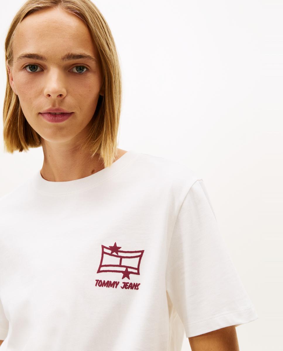 T-shirt Relaxed Fit com Estampados Gráficos Cru-3