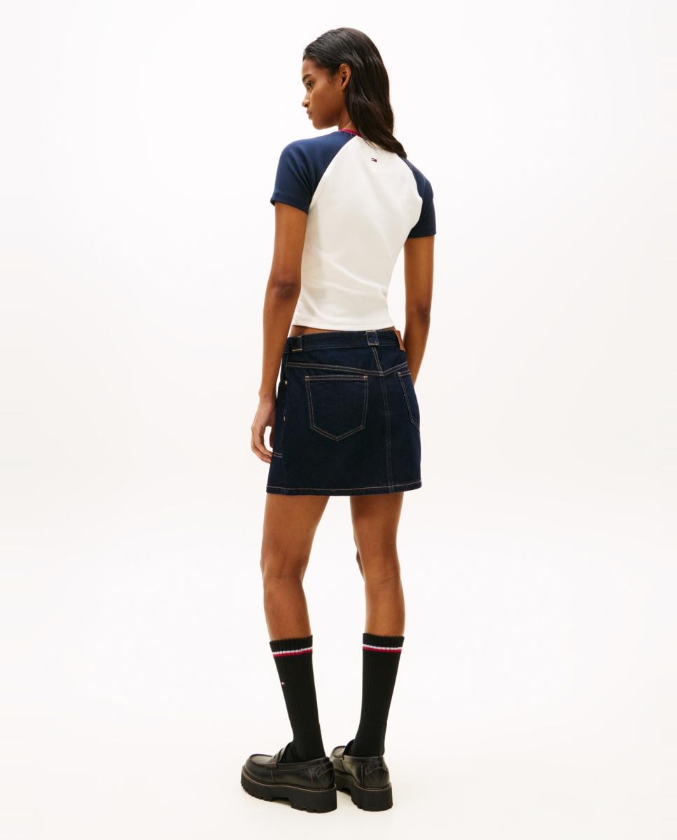 T-shirt Slim Fit com Mangas em Contraste Cru-2