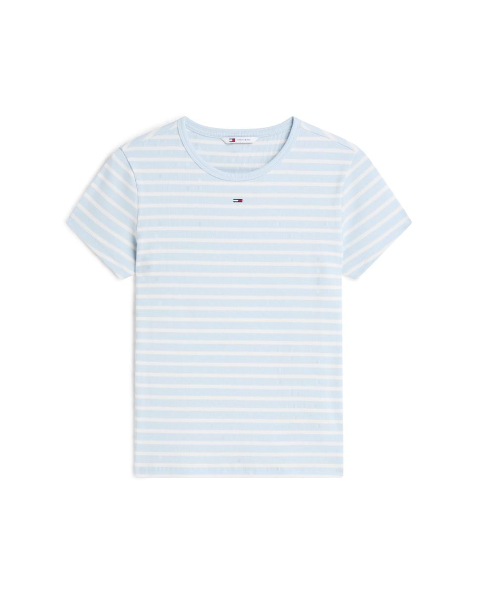 T-shirt Canelada Cintada Azul-claro-4