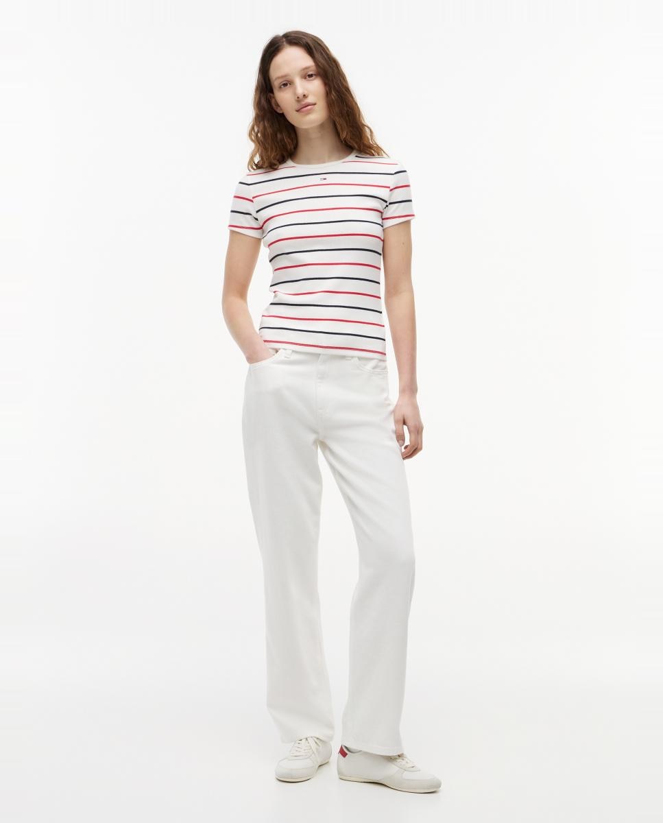 T-shirt Canelada Cintada Branco-5
