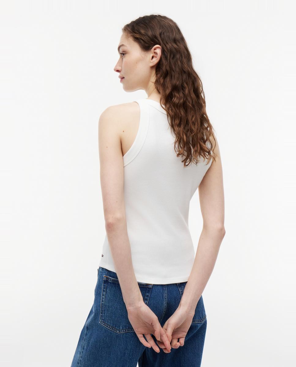 T-shirt sem Mangas com Logótipo Estampado Branco-3