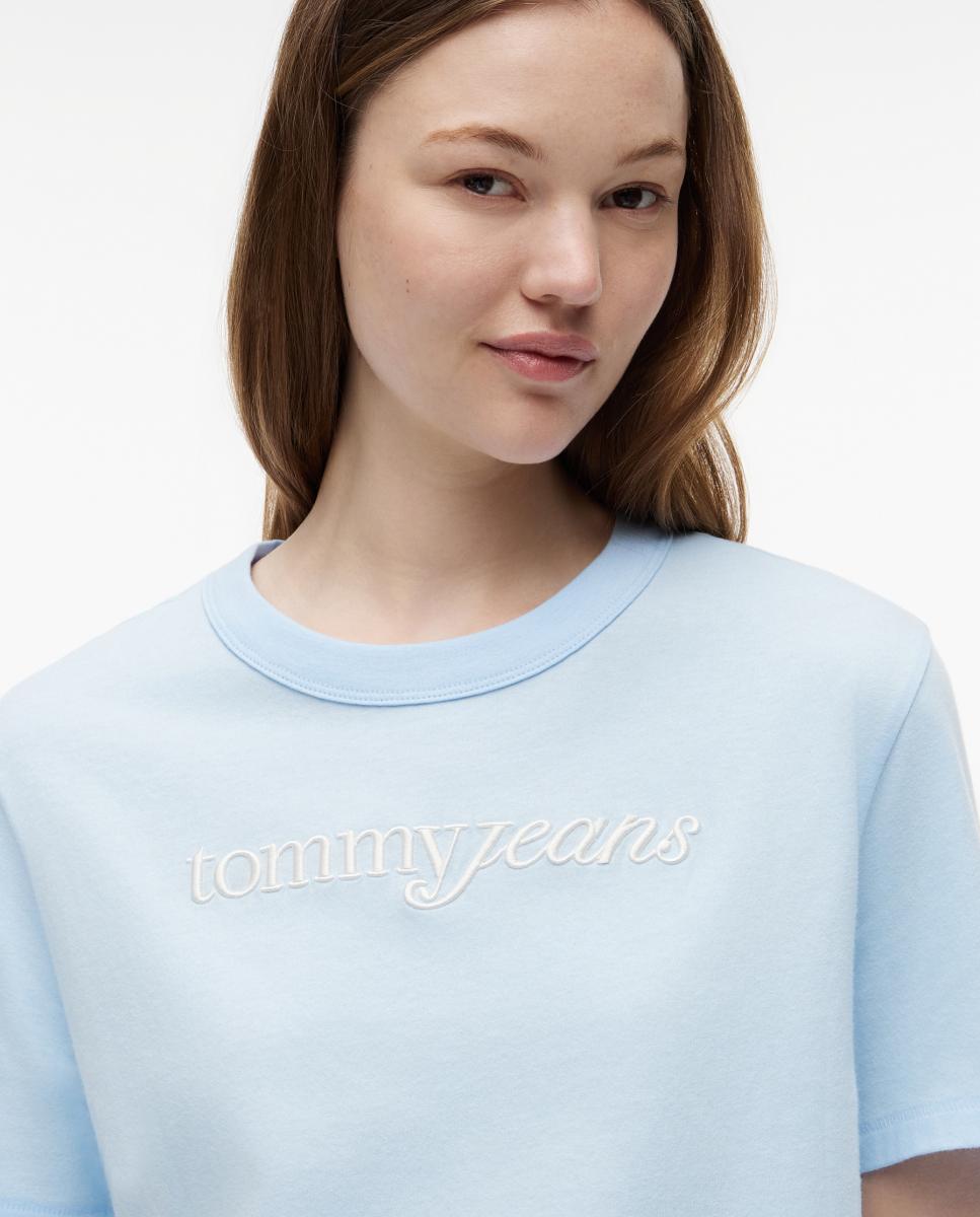 T-shirt Relaxed Fit com Manga Curta Azul-claro-2