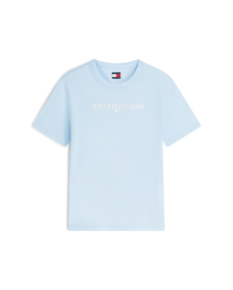 T-shirt Relaxed Fit com Manga Curta Azul-claro-4