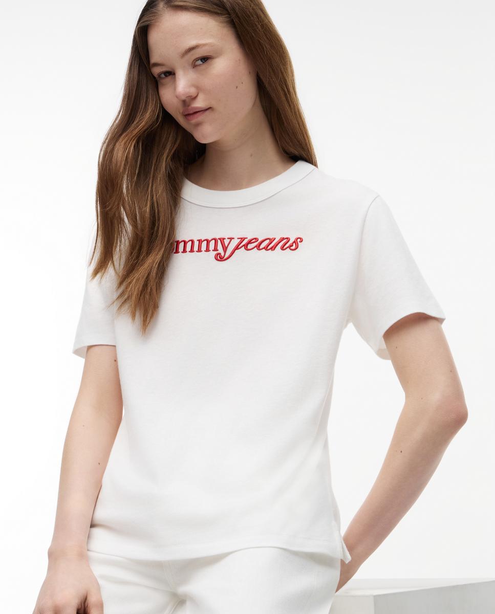 T-shirt Relaxed Fit com Manga Curta Branco-2