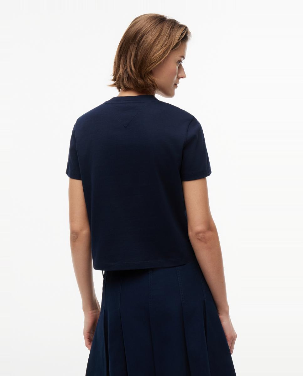 Camiseta de mujer de fit regular y bandera bordada de Tommy Jeans - Azul marino Azul marino-3