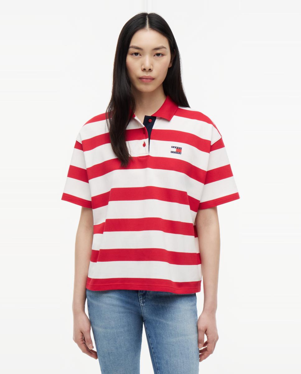 Imagem 0 de Polo Relaxed Fit com Desenho às Riscas