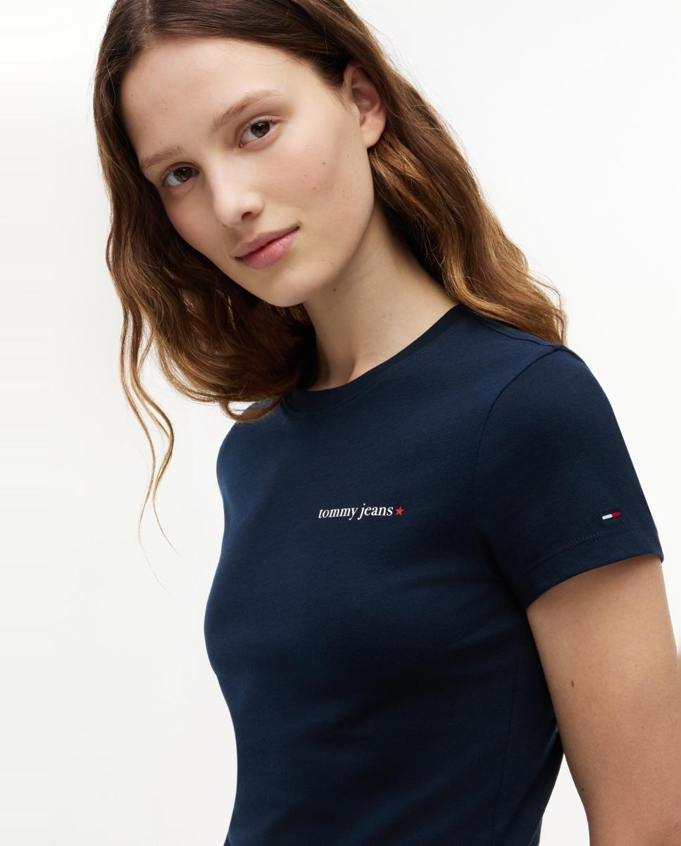 Camiseta de mujer slim fit manga corta - Tommy Jeans - Azul marino Azul marino-2