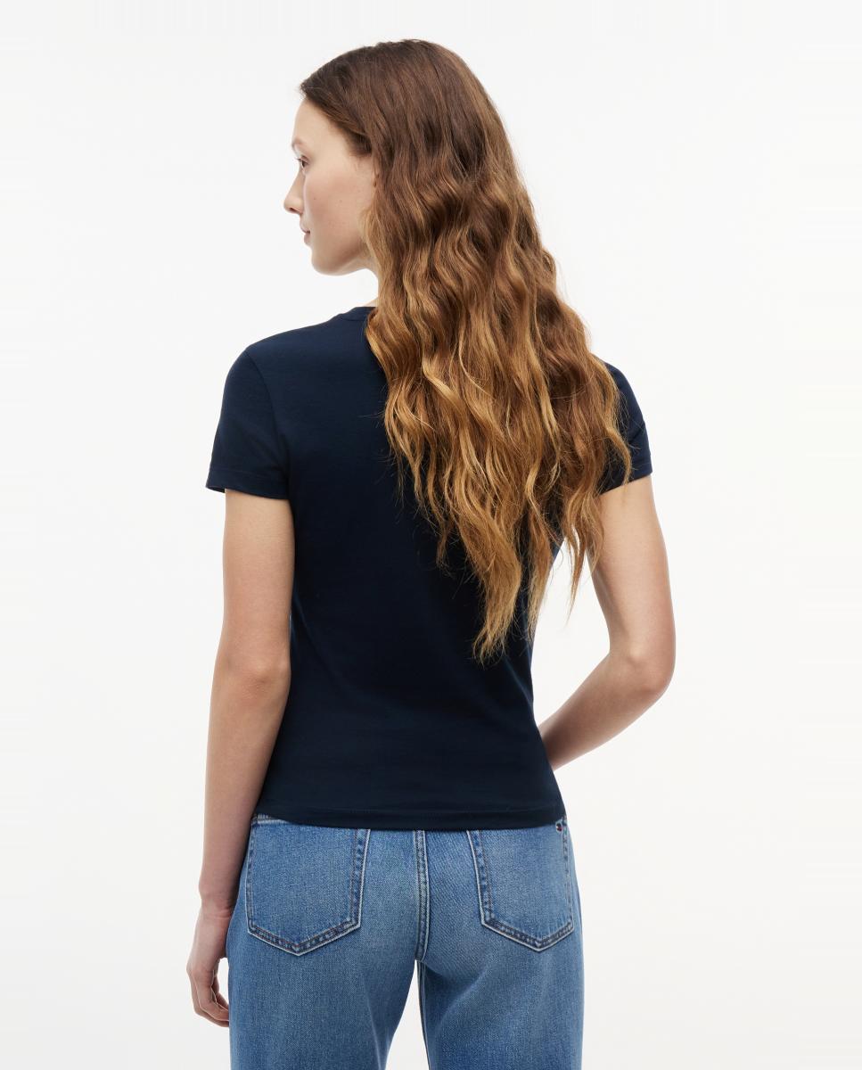 Camiseta de mujer slim fit manga corta - Tommy Jeans - Azul marino Azul marino-3
