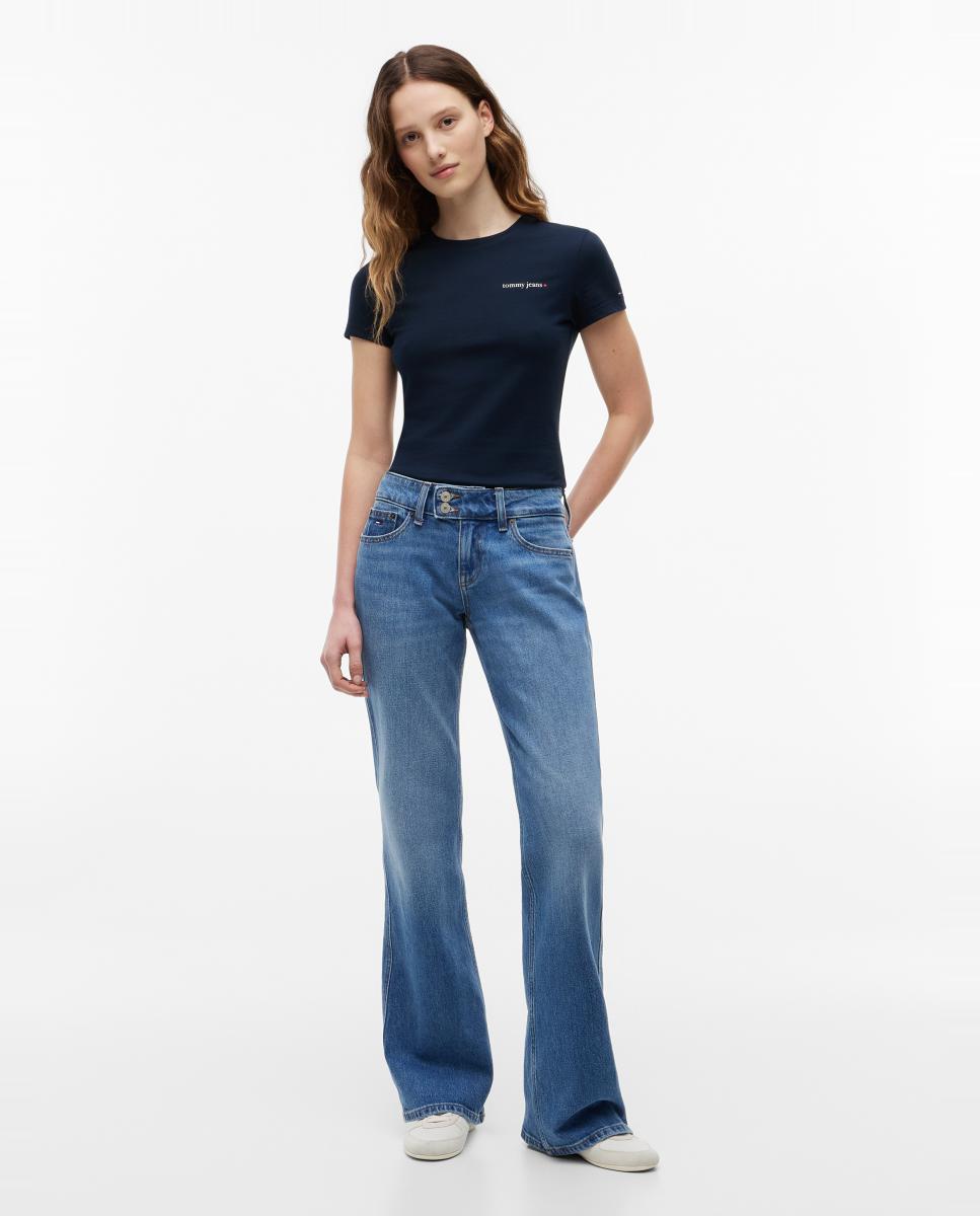 Camiseta de mujer slim fit manga corta - Tommy Jeans - Azul marino Azul marino-5