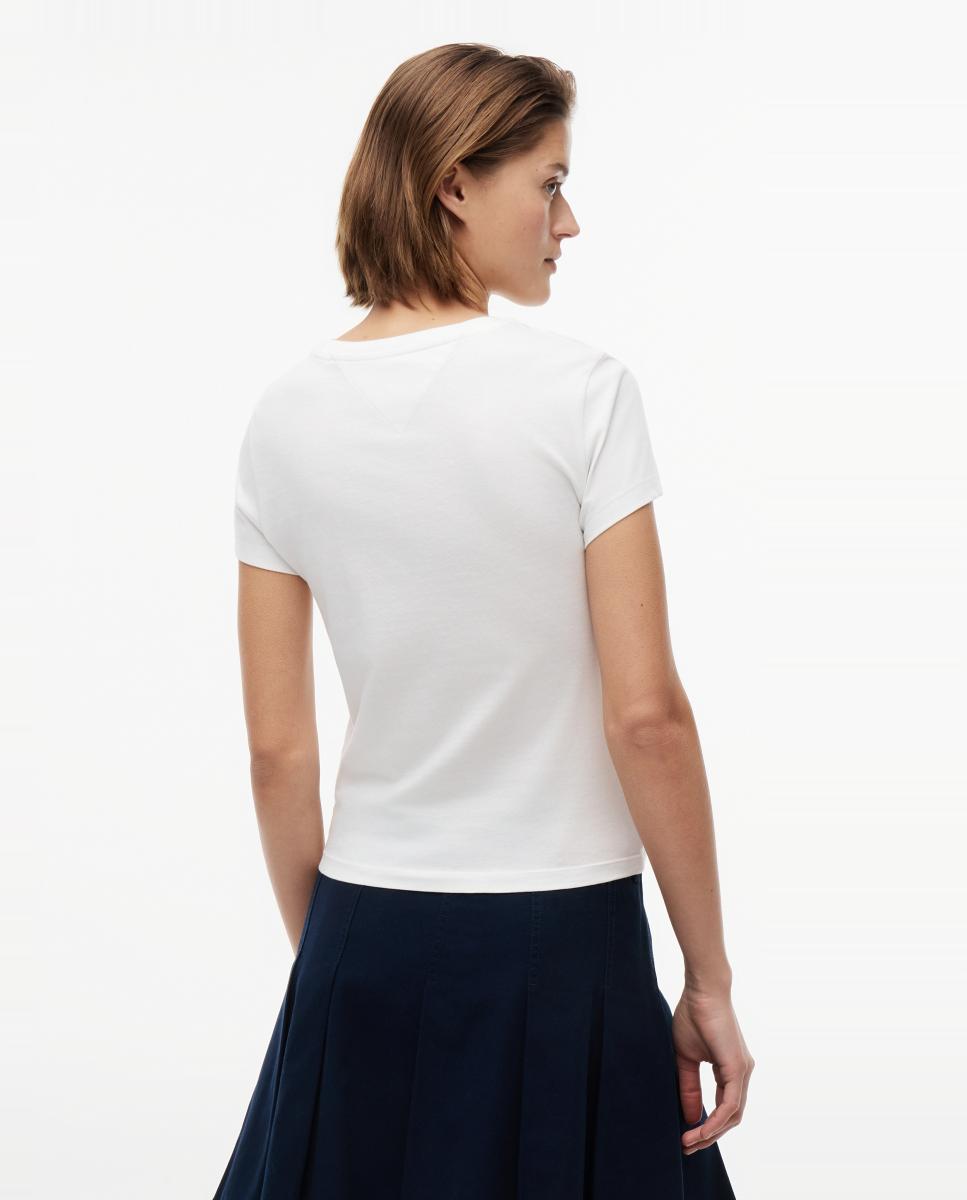 Imagen 3 de Camiseta de mujer slim fit manga corta - Tommy Jeans - Blanco Blanco