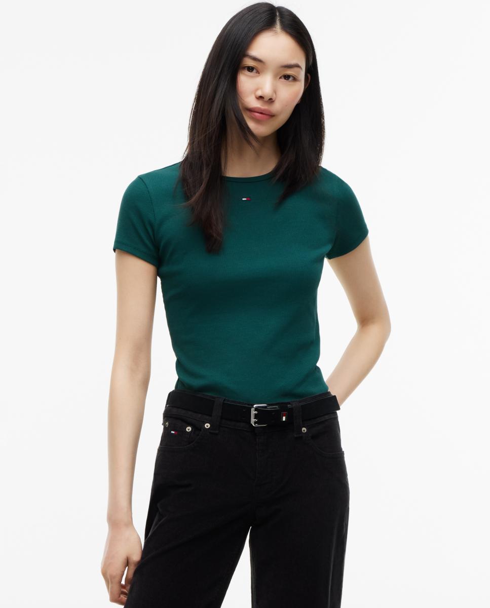 Imagen 0 de Camiseta essential slim fit de Tommy Jeans Verde oscuro